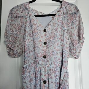 Lauren Conrad powder blue floral dress